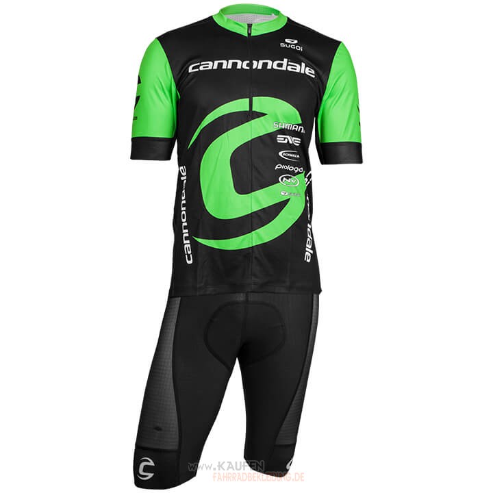 Cannondale Factory Rancing Kurzarmtrikot 2018 und Kurze Tragerhose Grun Undshwarz